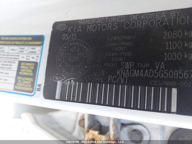 KIA Optima Hybrid Lx 2016 KNAGM4AD5G5095676 Image 9