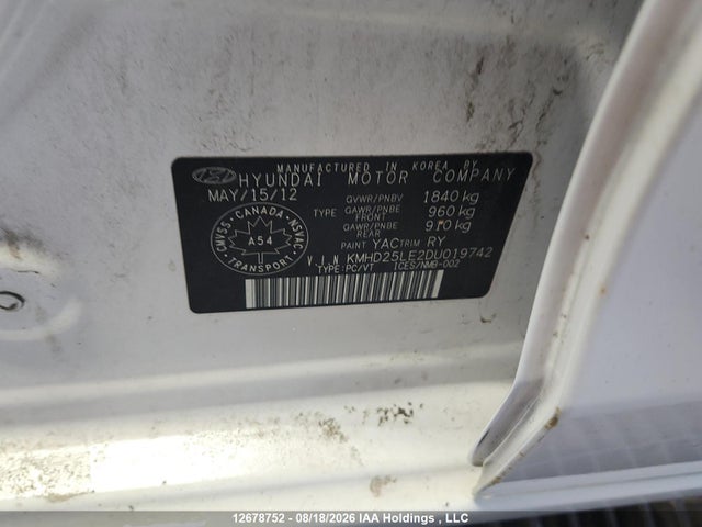 Aukcja sprzedaży 2013 Hyundai Elantra Gt Gl, vin: KMHD25LE2DU019742, numer aukcji: 12678752