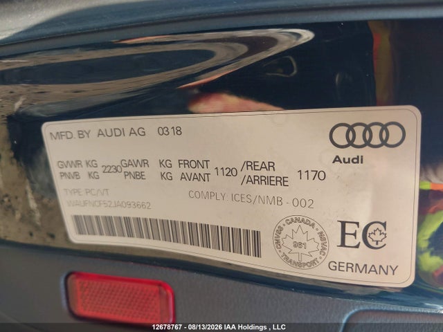 Продаж на аукціоні авто 2018 Audi A5 2.0t Technik, vin: WAUFNCF52JA093662, номер лоту: 12678767