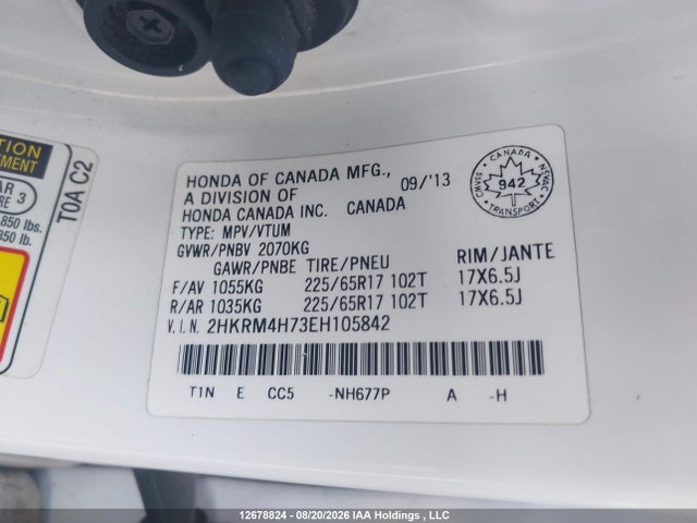 2HKRM4H73EH105842 Honda CR-V EXL