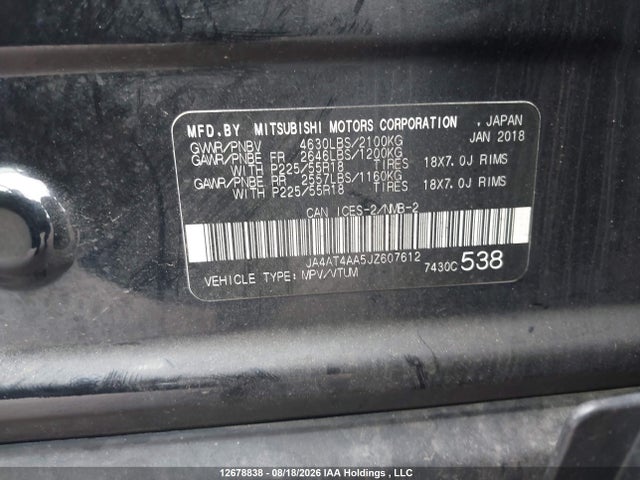 Mitsubishi Eclipse Cross Gt/se 2018 JA4AT4AA5JZ607612 Image 9