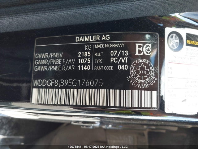 2014 Mercedes-benz C 350 4matic მანქანა იყიდება აუქციონზე, vin: WDDGF8JB9EG176075, აუქციონის ნომერი: 12678841