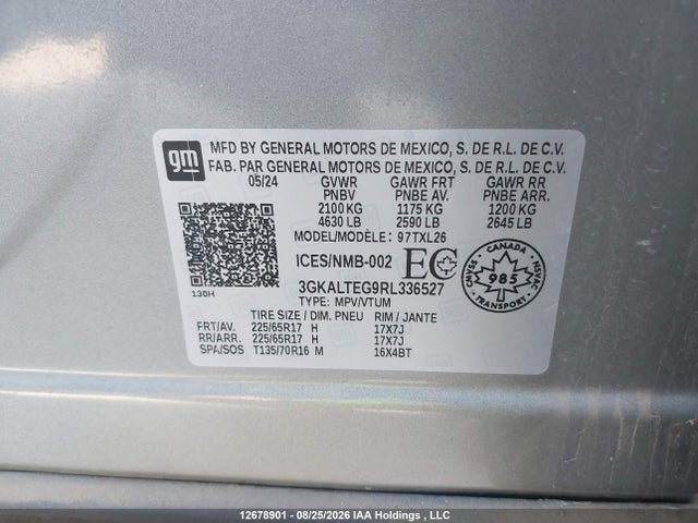 Aukcja sprzedaży 2024 Gmc Terrain Sle, vin: 3GKALTEG9RL336527, numer aukcji: 12678901