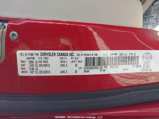 Aukcja sprzedaży 2013 Dodge Grand Caravan Se, vin: 2C4RDGBGXDR561168, numer aukcji: 12678904