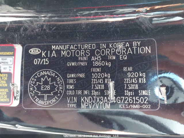 Продажа на аукционе авто 2016 Kia Soul Ex/ex+/ex+ Eco/sport Special Edition/sx/sx Luxury/urban Special Edition, vin: KNDJX3A54G7261502, номер лота: 12678905