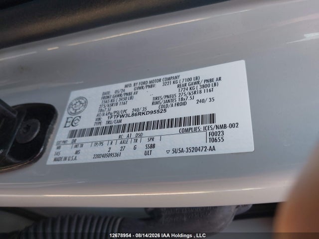 Ford F150 Xlt 2024 1FTFW3L86RKD95525 Image 19