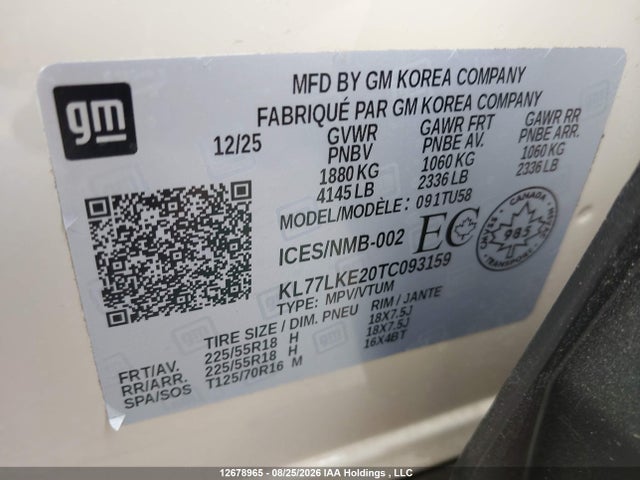 KL77LKE20TC093159 Chevrolet Trax Activ Fwd