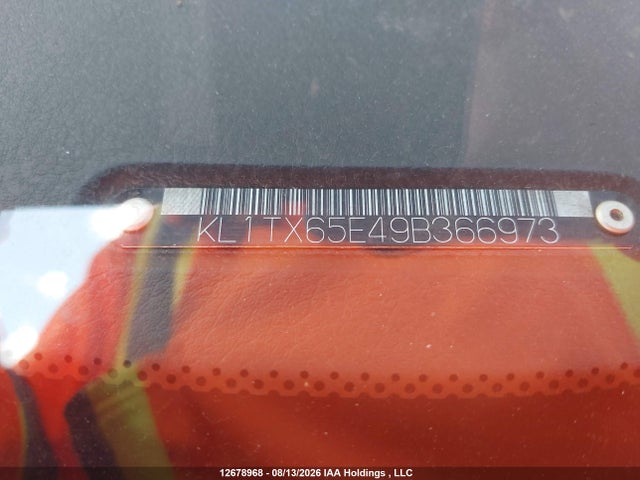 12678968 :رقم المزاد ، KL1TX65E49B366973 vin ، 2009 Chevrolet Aveo Lt مزاد بيع