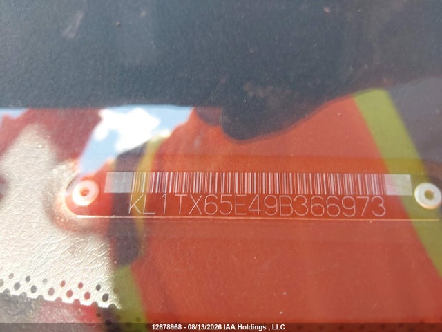 12678968 :رقم المزاد ، KL1TX65E49B366973 vin ، 2009 Chevrolet Aveo Lt مزاد بيع