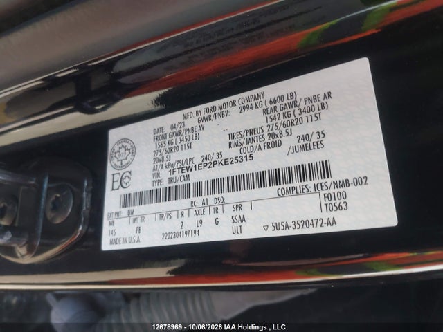 Ford F150 Supercrew 2023 1FTEW1EP2PKE25315 Image 9