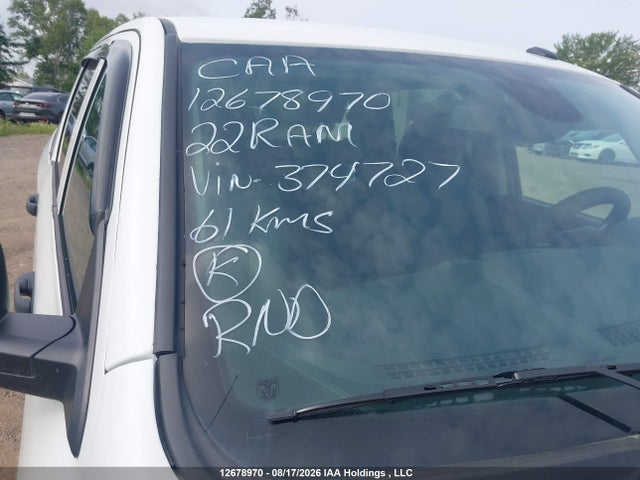 3C6RR7KG5NG374727 RAM 1500 Classic Tradesman