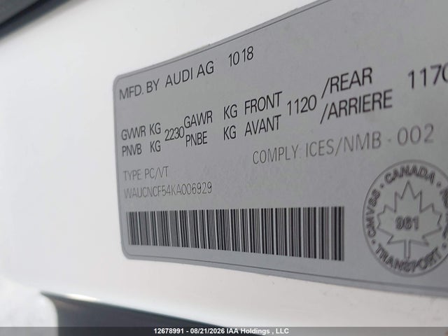 Audi A5 Prestige 2019 WAUCNCF54KA006929 Image 9