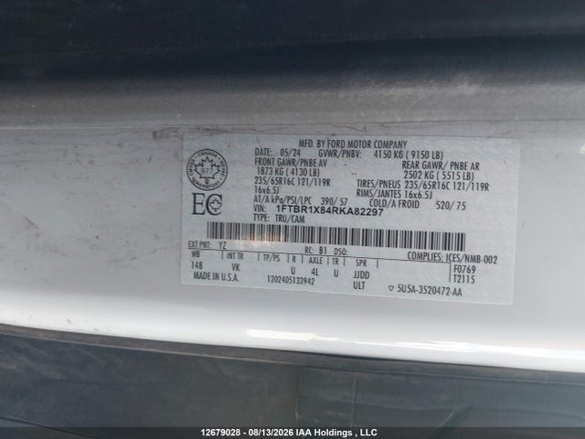 Ford Transit T-250 2024 1FTBR1X84RKA82297 Image 9