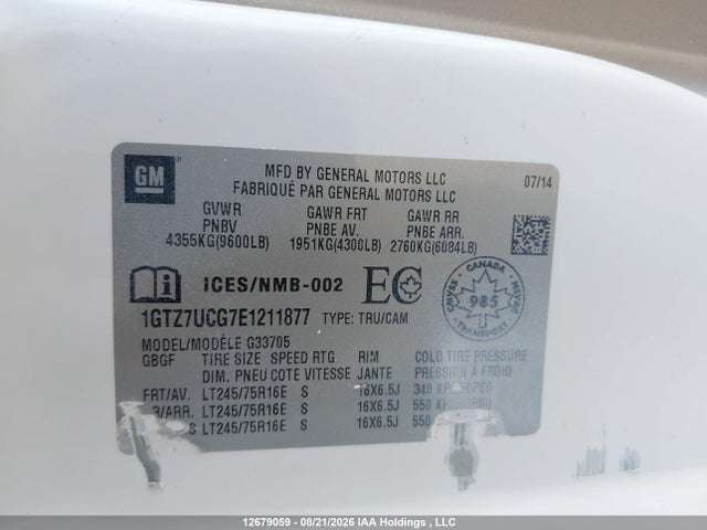 1GTZ7UCG7E1211877 GMC Savana 3500 1wt