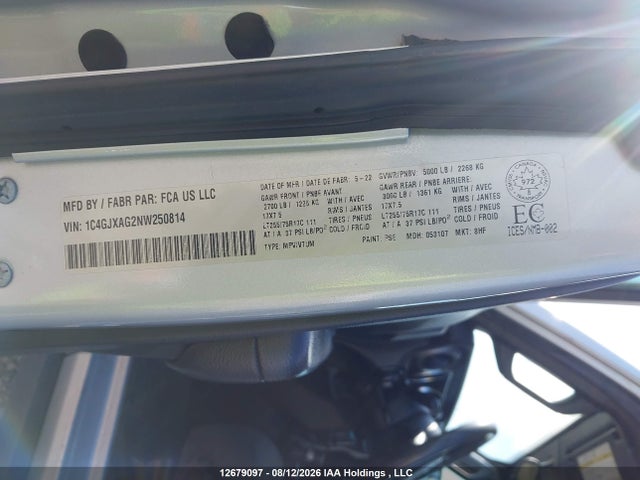 2022 Jeep Wrangler Sport მანქანა იყიდება აუქციონზე, vin: 1C4GJXAG2NW250814, აუქციონის ნომერი: 12679097