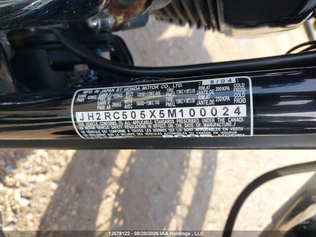 Продаж на аукціоні авто 2005 Honda Vt750 Ca, vin: JH2RC505X5M100024, номер лоту: 12679122