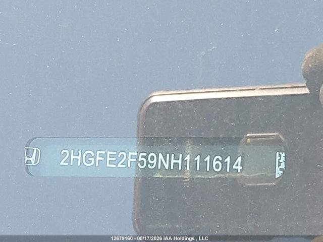 Продаж на аукціоні авто 2022 Honda Civic Sport, vin: 2HGFE2F59NH111614, номер лоту: 12679160