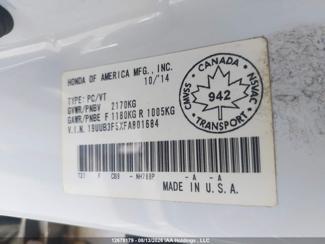 Acura TLX 2015 19UUB3F5XFA801684 Image 9