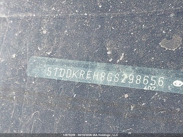 5TDDKRFH8GS298656 Toyota Highlander Limited