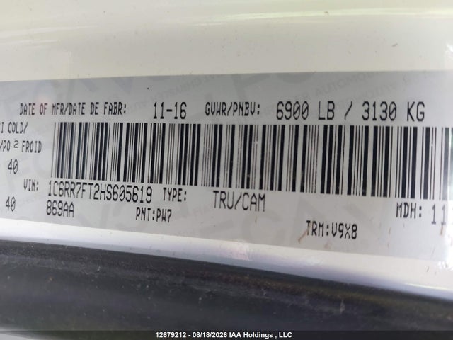 RAM 1500 St 2017 1C6RR7FT2HS605619 Image 19