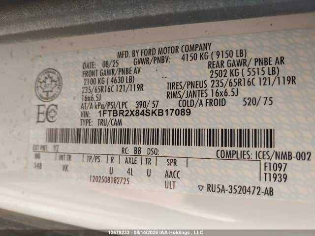 Ford Transit T-250 2025 1FTBR2X84SKB17089 Image 17