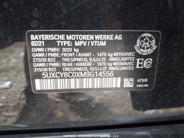 BMW X6 M50i 2021 5UXCY8C0XM9G14556 Image 9