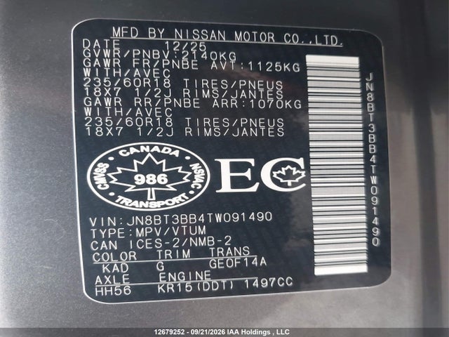 Nissan Rogue 2026 JN8BT3BB4TW091490 Image 9