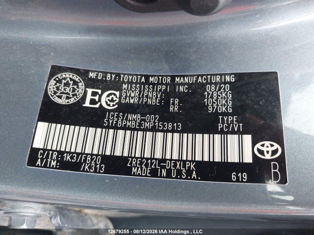 Toyota COROLLA LE 2021 5YFBPMBE3MP153813 Image 18