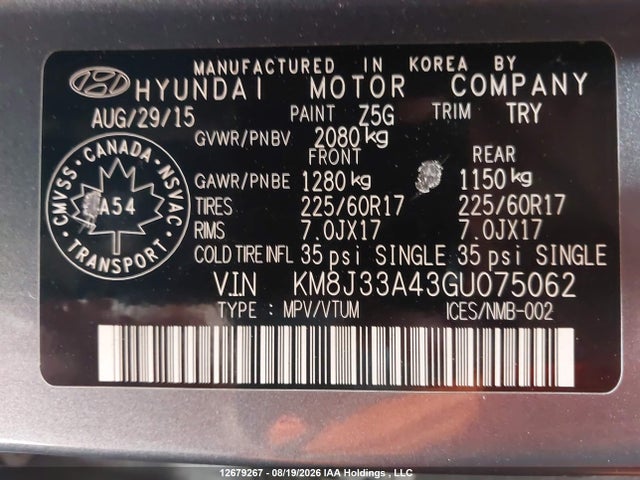 Hyundai Tucson 2016 KM8J33A43GU075062 Image 18