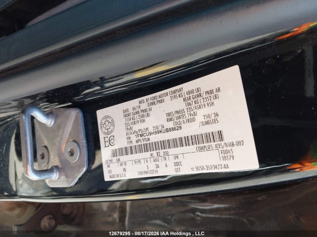 Ford ESCAPE SEL 2019 1FMCU9H99KUB88629 Image 9
