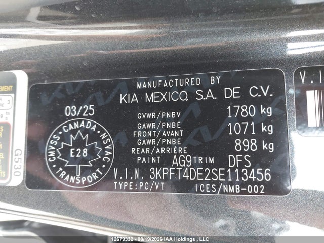 KIA K4 Lx 2025 3KPFT4DE2SE113456 Image 9