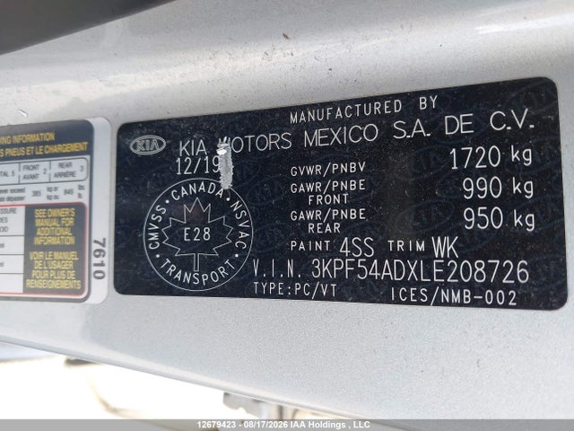 Продажа на аукционе авто 2020 Kia Forte Ex/ex Limited/ex Premium/ex+, vin: 3KPF54ADXLE208726, номер лота: 12679423