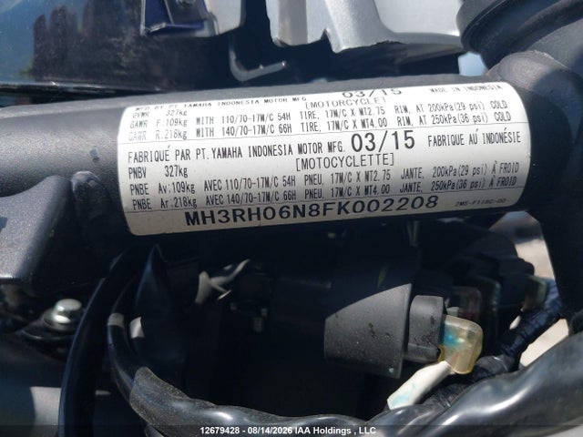 Yamaha YZFR3 2015 MH3RH06N8FK002208 Image 10