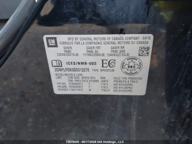 Chevrolet EQUINOX LT 2016 2GNFLFEK0G6312276 Image 18