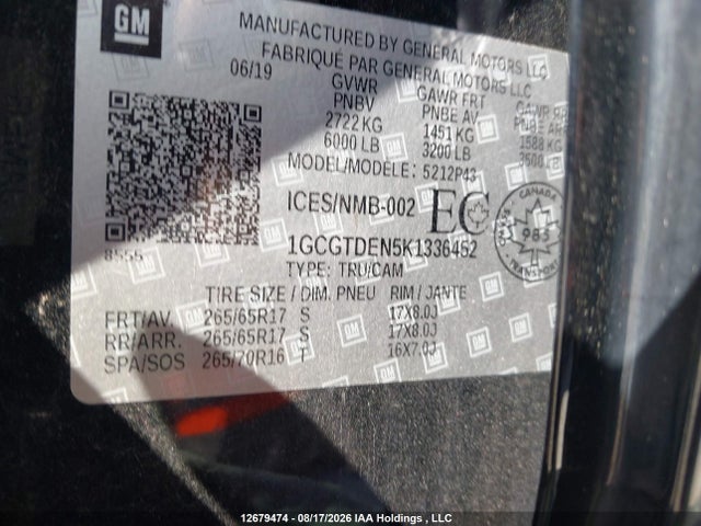 1GCGTDEN5K1336452 Chevrolet Colorado Z71