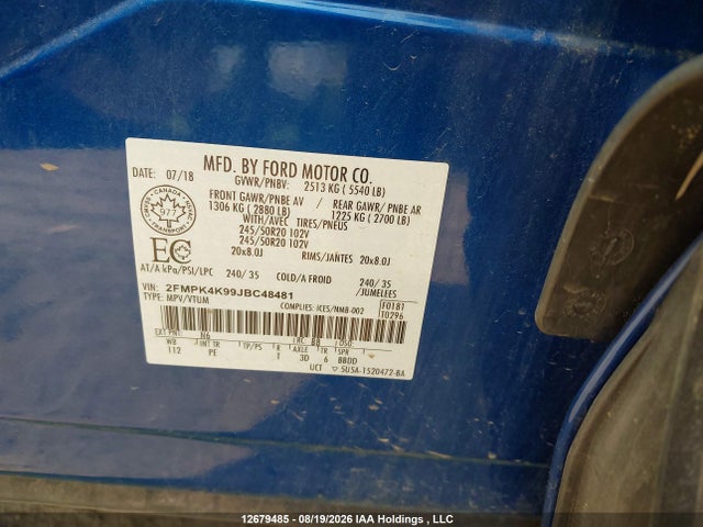 2FMPK4K99JBC48481 Ford Edge Titanium