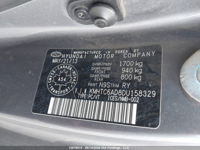 Aukcja sprzedaży 2013 Hyundai Veloster, vin: KMHTC6AD8DU158329, numer aukcji: 12679515