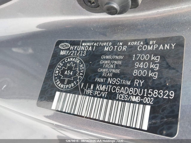 Aukcja sprzedaży 2013 Hyundai Veloster, vin: KMHTC6AD8DU158329, numer aukcji: 12679515