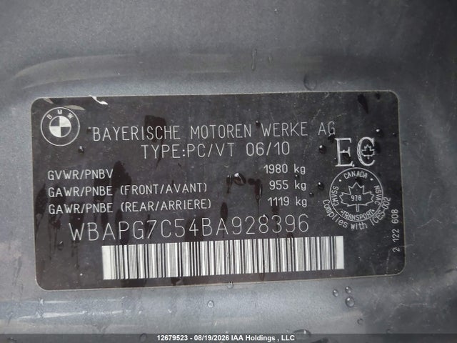 Aukcja sprzedaży 2011 Bmw 323i, vin: WBAPG7C54BA928396, numer aukcji: 12679523