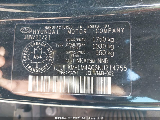 Продаж на аукціоні авто 2022 Hyundai Elantra Essential Manual, vin: KMHLM4AG3NU214755, номер лоту: 12650344