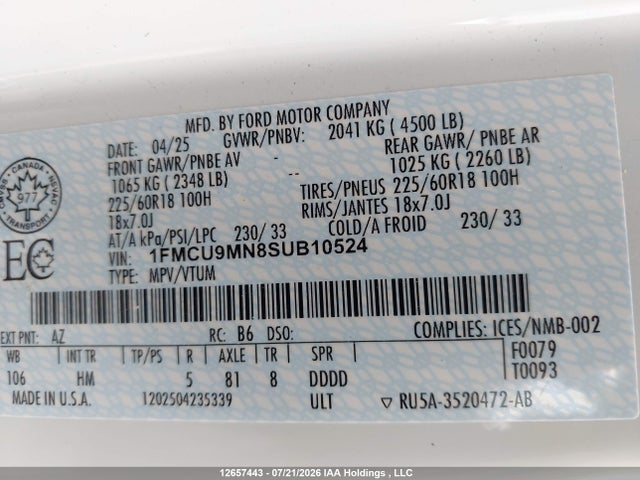 Ford Escape St-line 2025 1FMCU9MN8SUB10524 Image 18