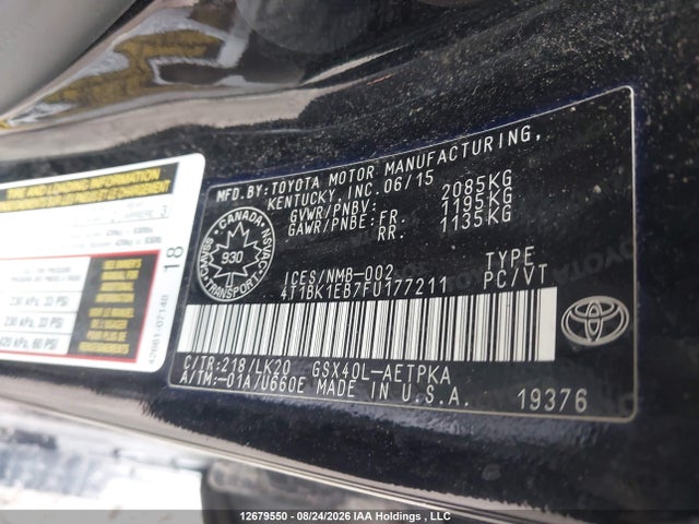 Toyota AVALON XLE 2015 4T1BK1EB7FU177211 Image 21