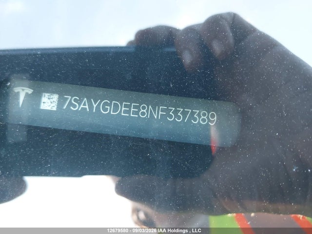 2022 Tesla Model Y Long Range მანქანა იყიდება აუქციონზე, vin: 7SAYGDEE8NF337389, აუქციონის ნომერი: 12679580