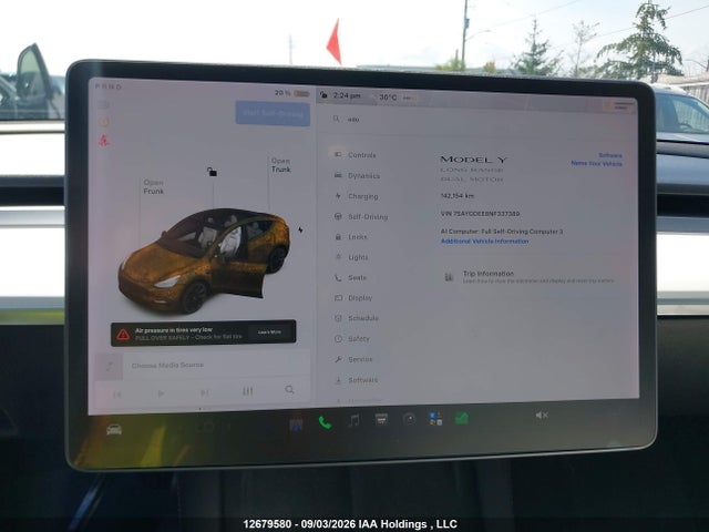 2022 Tesla Model Y Long Range მანქანა იყიდება აუქციონზე, vin: 7SAYGDEE8NF337389, აუქციონის ნომერი: 12679580