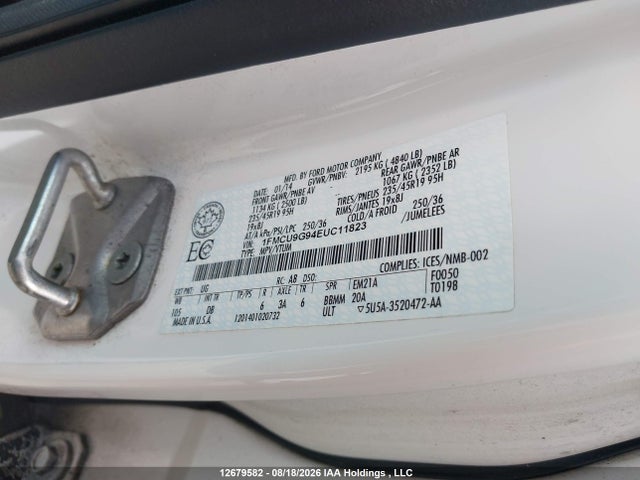 Ford ESCAPE SE 2014 1FMCU9G94EUC11823 Image 9