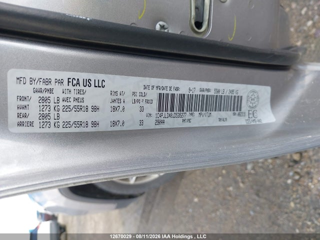 Auction sale of the 2018 Jeep Cherokee Limited, vin: 1C4PJLDX0JD535277, lot number: 12670029