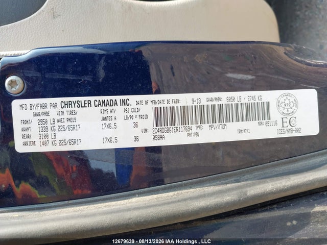 Aukcja sprzedaży 2014 Dodge Grand Caravan, vin: 2C4RDGBG1ER117694, numer aukcji: 12679639