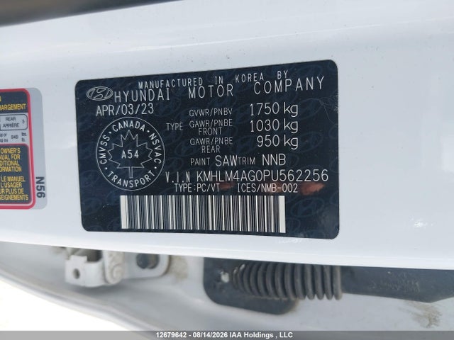 KMHLM4AG0PU562256 Hyundai Elantra Preferred Ivt