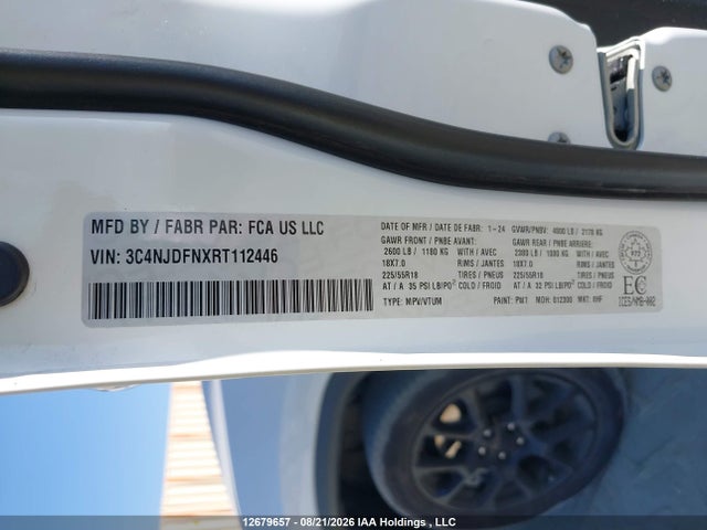 Продажа на аукционе авто 2024 Jeep Compass Latitude Lux, vin: 3C4NJDFNXRT112446, номер лота: 12679657