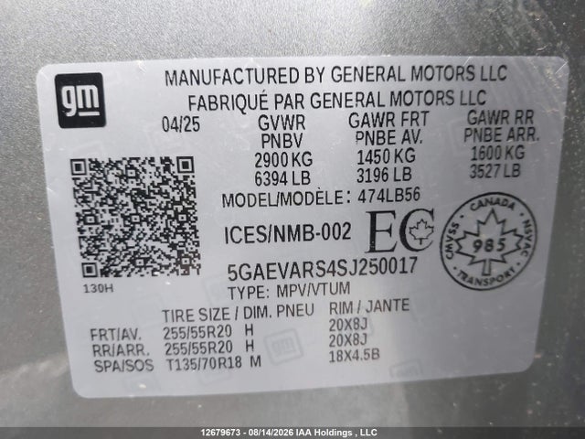Buick Enclave Preferred 2025 5GAEVARS4SJ250017 Image 18